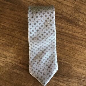 Vintage Ralph Lauren Chaps Silk Tie, Gray with Tiny Flowers (Classic Fit)